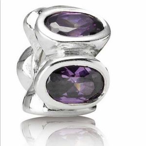 authentic PANDORA purple CZ crystal charm